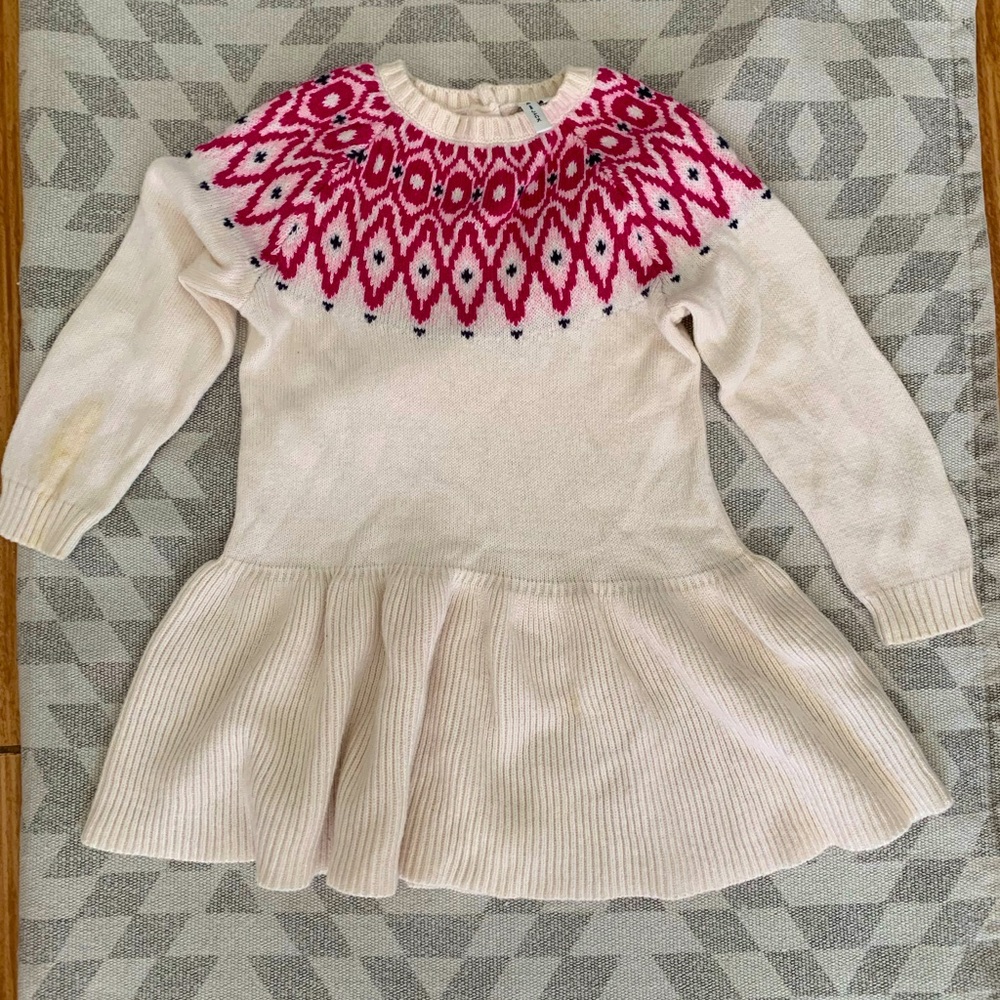 Janie and Jack 2t Fairisle sweater dress!Has a small stain that can be washed.